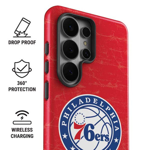 NBA Philadelphia 76ers Distressed Galaxy S26 Ultra Impact Case