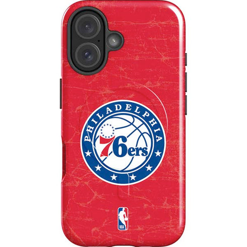 NBA Philadelphia 76ers Distressed iPhone 16 Plus Magsafe Impact Case