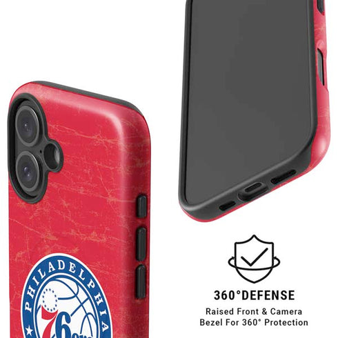 NBA Philadelphia 76ers Distressed iPhone 16 Plus Magsafe Impact Case