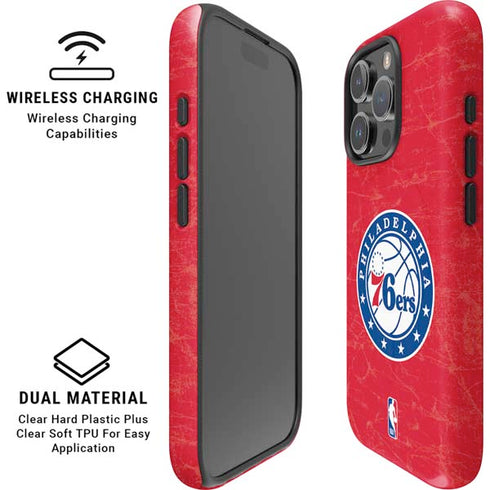 NBA Philadelphia 76ers Distressed iPhone 16 Pro Max Magsafe Impact Case