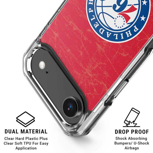 NBA Philadelphia 76ers Distressed iPhone 17 Air Clear Case