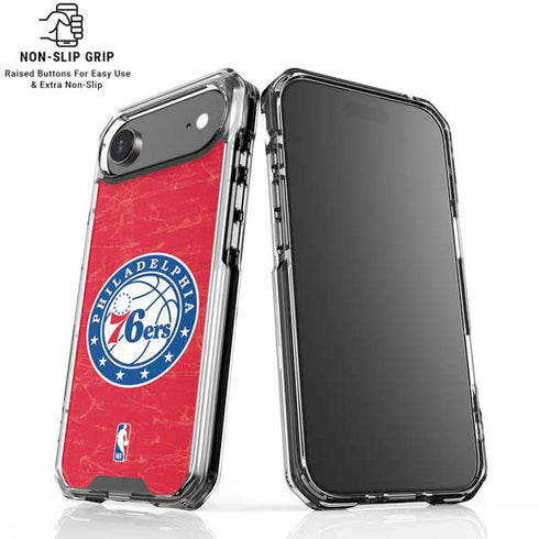 NBA Philadelphia 76ers Distressed iPhone 17 Air Clear Case