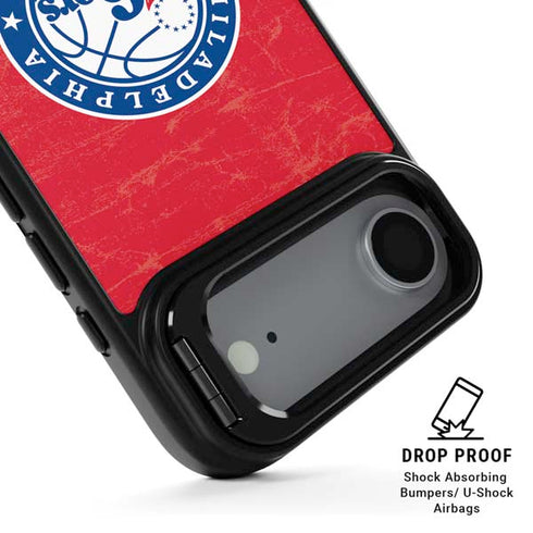 NBA Philadelphia 76ers Distressed iPhone 17 Air Kickstand Case