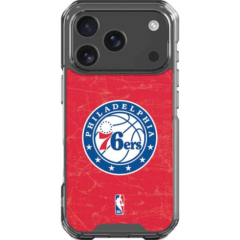 NBA Philadelphia 76ers Distressed iPhone 17 Pro Clear Case
