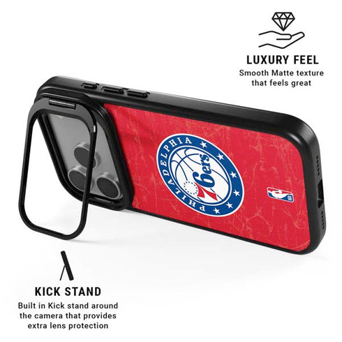 NBA Philadelphia 76ers Distressed iPhone 17 Pro Kickstand Case