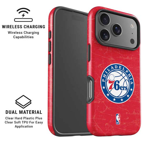 NBA Philadelphia 76ers Distressed iPhone 17 Pro Magsafe Impact Case
