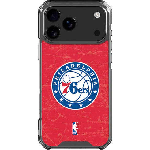 NBA Philadelphia 76ers Distressed iPhone 17 Pro Max Clear Case
