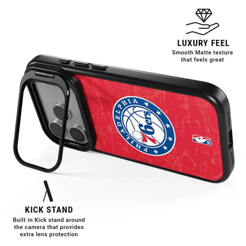 NBA Philadelphia 76ers Distressed iPhone 17 Pro Max Kickstand Case