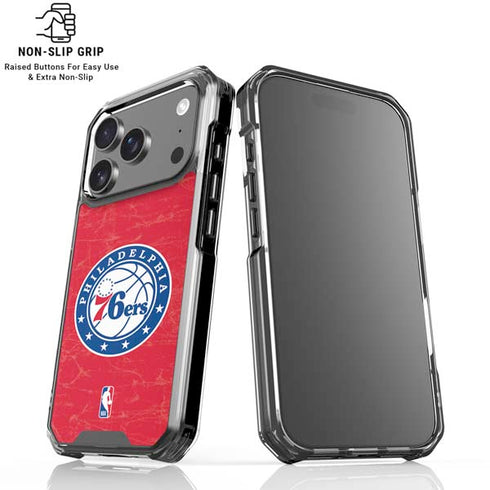 NBA Philadelphia 76ers Distressed iPhone 18 Pro Clear Case