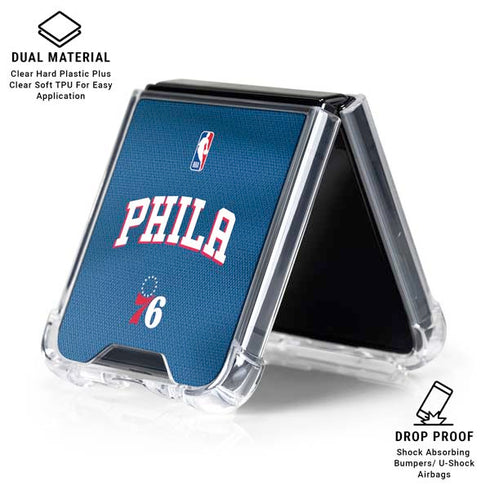 NBA Philadelphia 76ers Jersey Galaxy Z Flip7 Clear Case