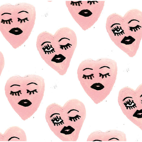 Bouffants and Broken Hearts Winking Hearts Amazon Echo Buds Skin