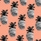 Bouffants and Broken Hearts Gray Scale Pineapple Wii Remote Controller Skin