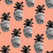 Bouffants and Broken Hearts Gray Scale Pineapple Galaxy A50 Clear Case