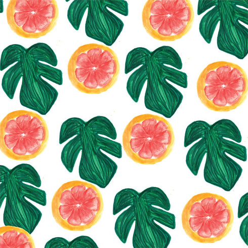 Bouffants and Broken Hearts Tropical Leaves and Citrus Galaxy A20 Clear Case