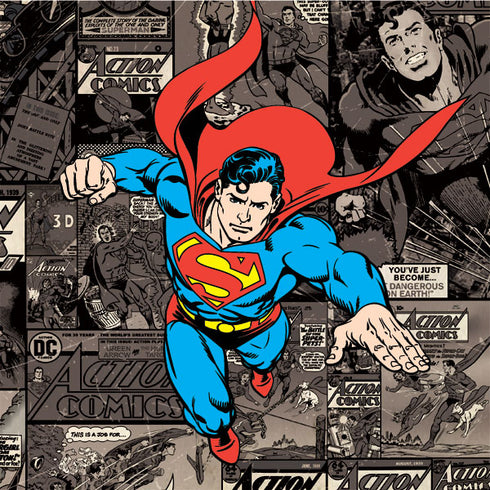 DC Comics Superman Vintage Action pose pattern Galaxy A50 Clear Case