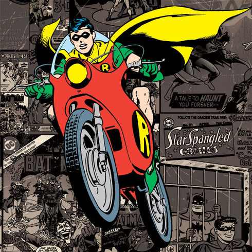 DC Comics Robin Vintage Action pose pattern Xbox 360 Slim (2010) Skin