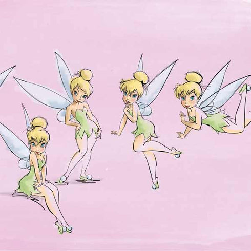 Disney Tinker Bell Water Color Art Poses Xbox 360 Slim (2010) Skin