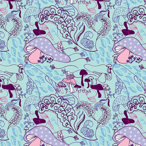 Disney Alice in Wonderland (animated) Mushrooms Print Pattern Xbox 360 (Includes HDD) Skin