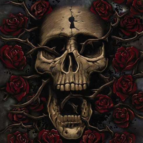 Liquid Blue Skull Entwined with Roses Surface Pro Tablet Skin