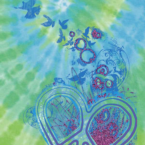Liquid Blue Tie Dye Peace Heart Galaxy Z Flip Skin