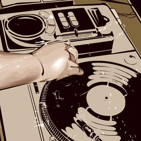 DJ Spinning Galaxy Book 12in Skin
