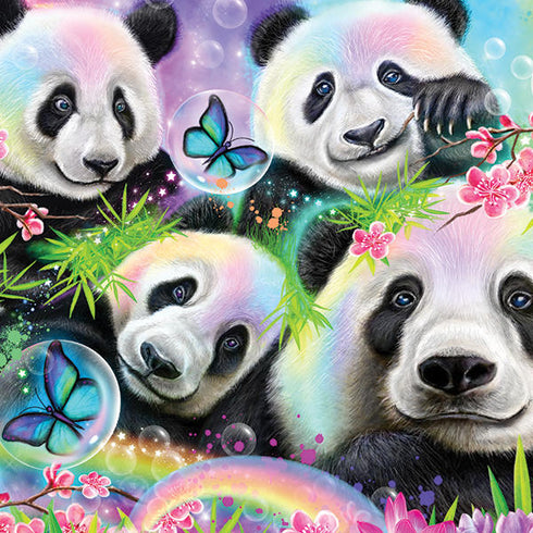 Rainbow Pandas with Butterflies by Sheena Pike iPhone 15 Skin