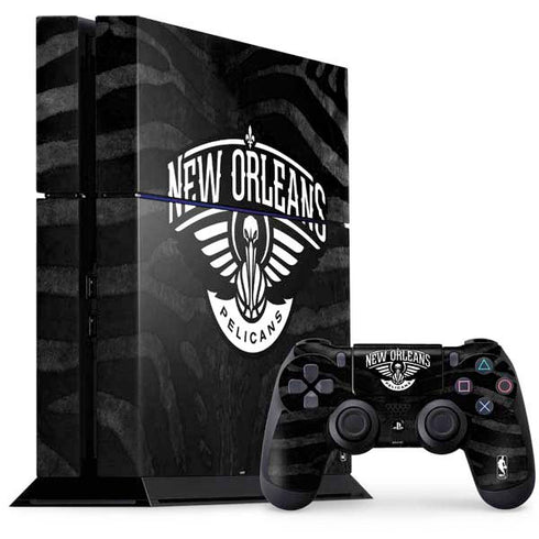 NBA New Orleans Pelicans Black Animal Print PS4 Console and Controller Bundle Skin