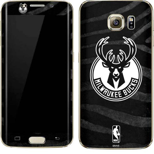 NBA Milwaukee Bucks Animal Print Black Galaxy S7 Edge Skin