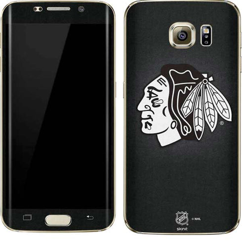 NHL Chicago Blackhawks Black Background Galaxy S7 Edge Skin