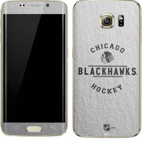 NHL Chicago Blackhawks Black Text Galaxy S7 Edge Skin