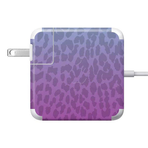 Cheetah Print Purple and Blue 85W Power Adapter (15 and 17 inch MacBook Pro Charger) Skin