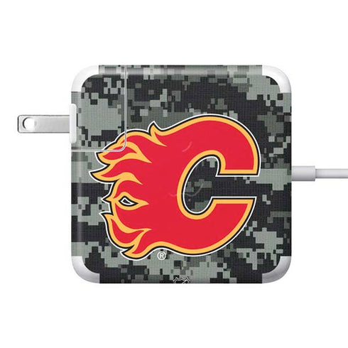 NHL Calgary Flames Camo 85W Power Adapter (15 and 17 inch MacBook Pro Charger) Skin