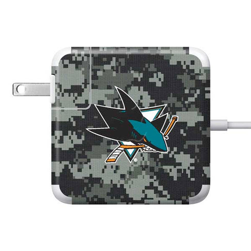 NHL San Jose Sharks Camo 85W Power Adapter (15 and 17 inch MacBook Pro Charger) Skin
