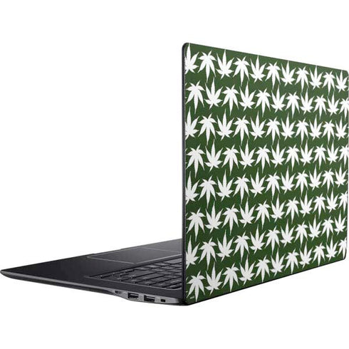 Marijuana Leaf White Pattern Ativ Book 9 (15.6in 2014) Skin
