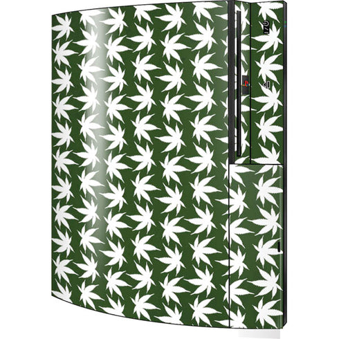 Marijuana Leaf White Pattern Playstation 3 & PS3 Skin