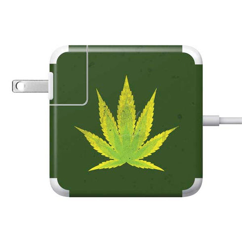 Marijuana Leaf Light Green 85W Power Adapter (15 and 17 inch MacBook Pro Charger) Skin