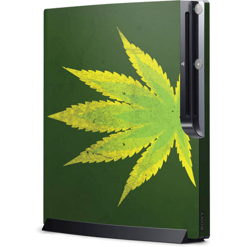 Marijuana Leaf Light Green Playstation 3 & PS3 Slim Skin