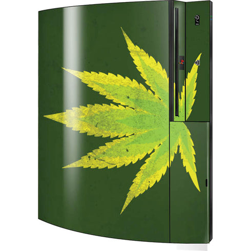 Marijuana Leaf Light Green Playstation 3 & PS3 Skin