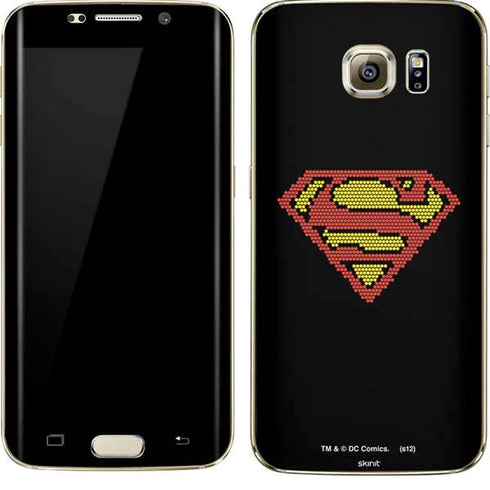 DC Comics Superman Logo Pixels Galaxy S7 Edge Skin