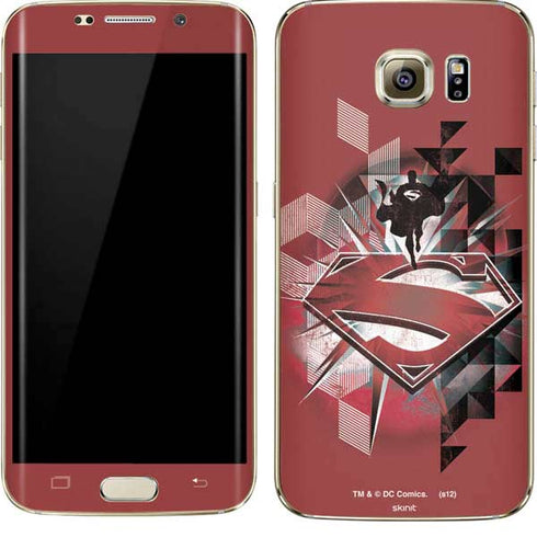DC Comics Superman Red Pattern Galaxy S7 Edge Skin