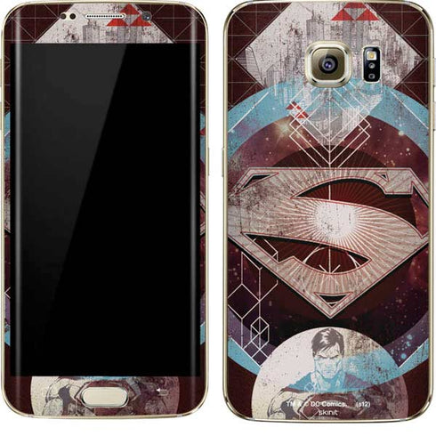 DC Comics Superman Purple Abstract Collage Galaxy S7 Edge Skin