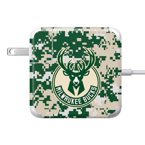 NBA Milwaukee Bucks Camo Digi 85W Power Adapter (15 and 17 inch MacBook Pro Charger) Skin