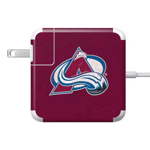 NHL Colorado Avalanche Distressed 85W Power Adapter (15 and 17 inch MacBook Pro Charger) Skin