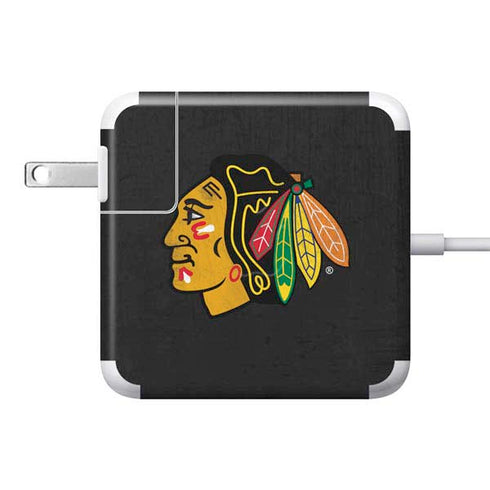 NHL Chicago Blackhawks Distressed 85W Power Adapter (15 and 17 inch MacBook Pro Charger) Skin