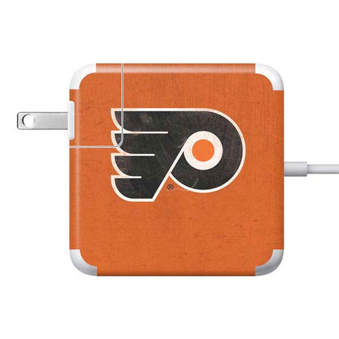 NHL Philadelphia Flyers Distressed 85W Power Adapter (15 and 17 inch MacBook Pro Charger) Skin