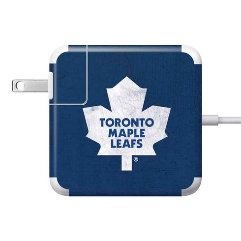 NHL Toronto Maple Leafs Distressed 85W Power Adapter (15 and 17 inch MacBook Pro Charger) Skin
