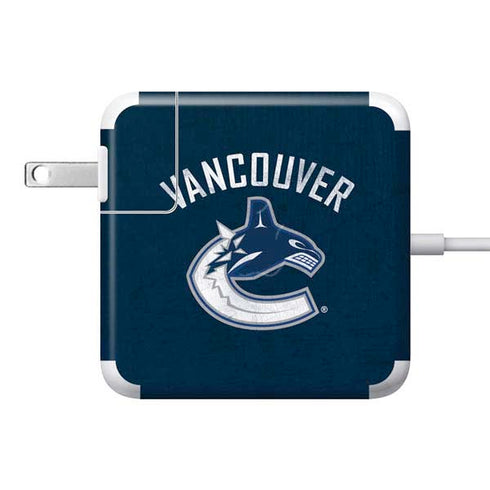 NHL Vancouver Canucks Distressed 85W Power Adapter (15 and 17 inch MacBook Pro Charger) Skin