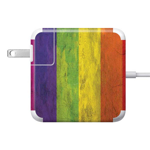 Distressed Rainbow Flag 85W Power Adapter (15 and 17 inch MacBook Pro Charger) Skin