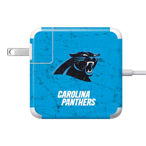 NFL Carolina Panthers Distressed Alternate 85W Power Adapter (15 and 17 inch MacBook Pro Charger) Skin