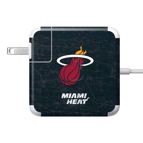 NBA Miami Heat Black Partial Logo 85W Power Adapter (15 and 17 inch MacBook Pro Charger) Skin